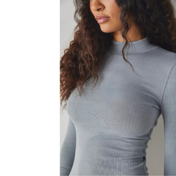 Free People Rickie Long Sleeve Top in Grey Haze Size XS Grunge Layering Thermal - Picture 5 of 15